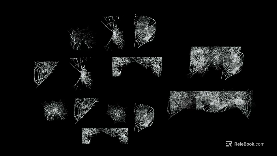 Reptile Lizard Displaying White Web Like Crack Patterns on Black Background 3d model 