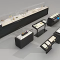 Modern Commercial Retail Display Equipment With Glass Cases And Showcase Tables