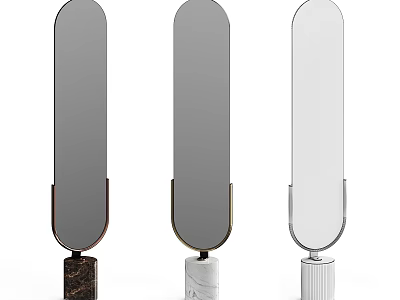 Stylish Full Length Mirrors With Diverse Marble And Fluted Bases 3d model