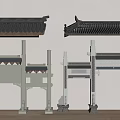 New Chinese style archway eaves 3d model