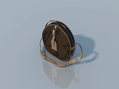Smart Machine With Round Design Brown Beige Strap And Modern Intelligent Features 3d model