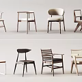 Modern Style Dining Chairs With Various Designs Wooden Frames And Soft Seats