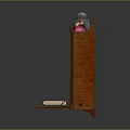 Wooden Bookcase With Shelves Cabinet Doors Vases Scroll Books And Decorative Items
