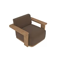 Modern Solid Wood Framed Brown Fabric Upholstered Leisure Chair For Cozy Home Living Space