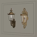 Ornate Gold Wall Lamps With Glass Shades And Classic Design For Indoor Decor