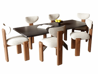 Modern Dining Table Chair Combination Dining Table Chair 3d model