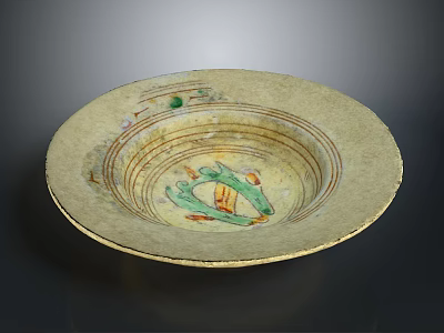 Hand Painted Ceramic Bowl With Colorful Floral Patterns And Textured Edge For Everyday Use 3d model