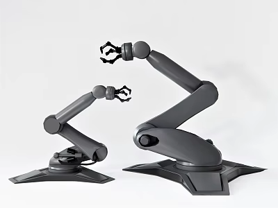 Smart Machines Robotic Arms With Flexible Articulated Design And Stable Base 3d model