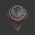 Medieval Knight Helmets With Red White Rope Trim And Metallic Finish Pair
