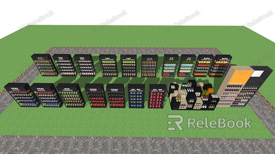 modern shelf supermarket shelf model