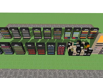modern shelf supermarket shelf 3d model