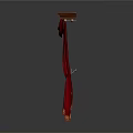 Red Pleated Curtains With Wooden Top And Golden Ties Decoration Design