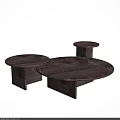 Elegant Modern Round Marble Coffee Table Three Piece Set for Living Room 3d model