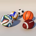 Various Sports Equipment Balls With Soccer Volleyball Basketball Football And Colorful Design