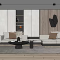 Modern sofa coffee table combination 3d model