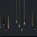 Modern Elegant Chandeliers With Sleek Conical Design Gold Silver Black Metal And Crystal Pendant Details