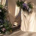 926 jw cream cloth curtain welcome area wedding sketty master and design material renderings 3d model