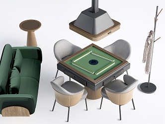 mahjong table mahjong room furniture mahjong machine 3d model