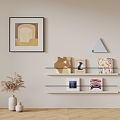 Storage Rack Wall Storage Rack Decorative Painting Ornaments 3d model