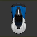 Futuristic Blue Silver Concept Sports Car With Open Top Streamlined Design Rear Spoiler Unique Wheels