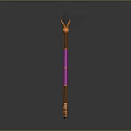 Golden Purple Rod Weapon With Diamond Shaped Ornament And Base