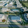 Industrial Factory Aerial View With Multiple Buildings Neat Layout And Green Areas