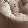 Bean Bag Chair Dog Shaped Brown And Beige Velvet Cozy For Living Room Relaxation