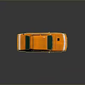 Vintage Orange Classic Car With White Stripes And Retro Exterior Design