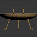 Golden Decorative Tray with Claw Shaped Supports and Ornate Legs for Home Decor