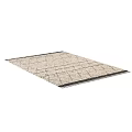 Textured Square Rug With Geometric Line Patterns In Neutral Tones 3d model