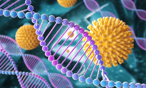 modern dna gene chain 3d model