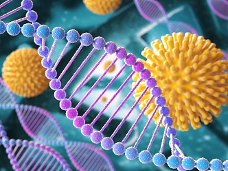 modern dna gene chain 3d model