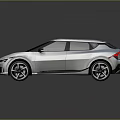 Silver Modern SUV With Sleek Lines Black Wheels And Black Windows 3d model