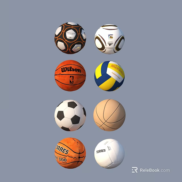 Collection Of Sports Balls Including Soccer Basketball Volleyball And Rugby For Daily Activities 3d model 