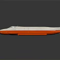 Red And White Streamlined Hydrofoil Water Transport With Modern Fast Design Features