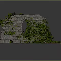 Stone Wall With Archway Covered In Lush Green Ivy And Natural Texture