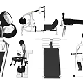 Essential Fitness Equipment Collection With Treadmill Bench Press Dumbbells Exercise Bike and Training Tires