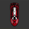 Red Jet Ski with Black and White Accents Streamlined Design on Dark Background
