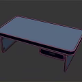 Futuristic Computer Desk With Glowing Blue Keyboard Surface And Edge Lighting Design 3d model