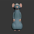 Blue Rat Game Movie Character With Large Ears And Round Body