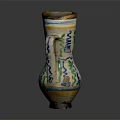 Colorful Patterned Ceramic Vase With Handle For Home Decor Furniture