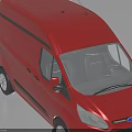 Red Cargo Van With Black Trim Tinted Windows And Silver Wheels 3d model