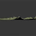 Detailed Green Textured Terrain Model With Mountainous Surface And White Patterns 3d model