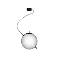 Modern Globe Pendant Light With Curved Black Cable And Glass Shade