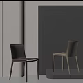Stylish Designer Leisure Chairs with Brown and Beige Upholstery in Minimalist Setting