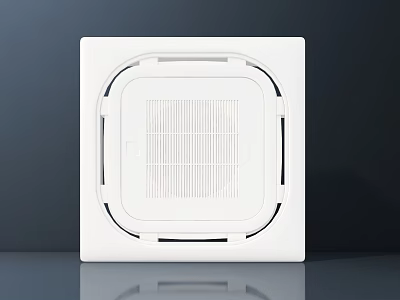 Sleek White Square Air Conditioner Vent With Modern Grille Design 3d model