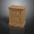 Wooden Nightstand Furniture With Single Drawer And Cabinet Door Design
