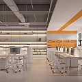 Public office area 3d model