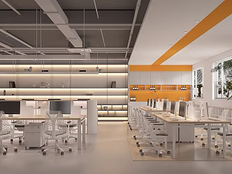 Public office area 3d model