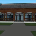 Ancient Chinese Architecture With Traditional Roof Courtyard And Surrounding Green Trees